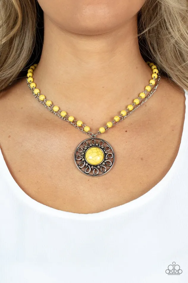 Paparazzi Necklace Sahara Suburb Yellow Paparazzi Jewelry Necklaces