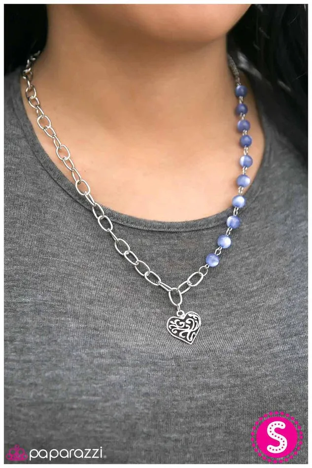 Paparazzi Necklace This May HEART A Little Blue Paparazzi Jewelry Necklaces