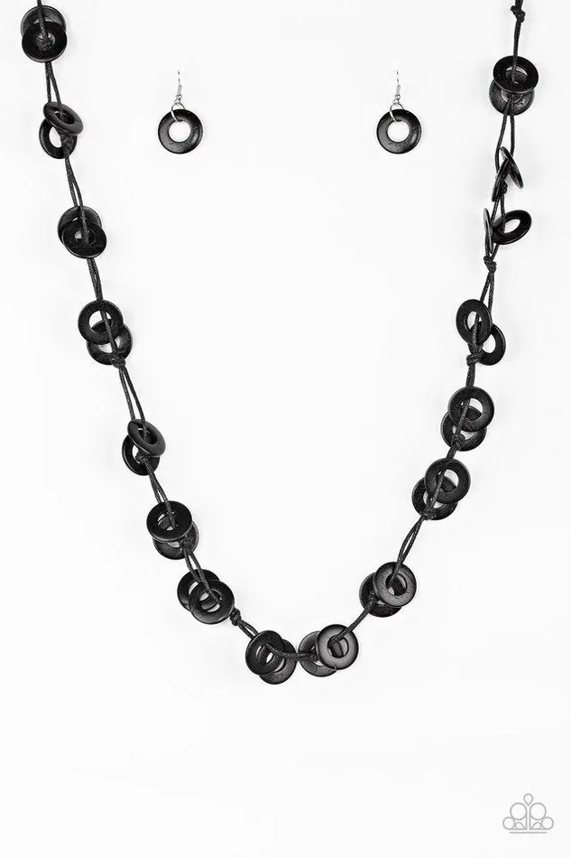 Paparazzi Necklace Waikiki Winds Black Paparazzi Jewelry Necklaces