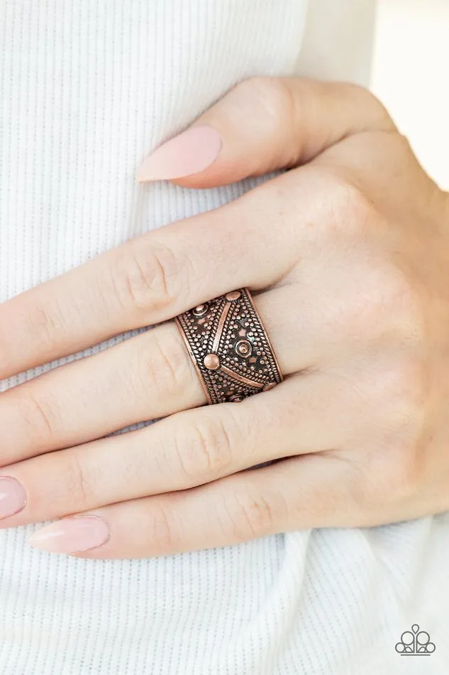Paparazzi Ring Primal Patterns Copper Paparazzi Jewelry Rings