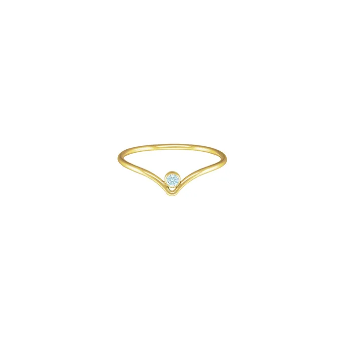 PreStyled Sets RG Gold Filled Aquamarine Chevron Stacker