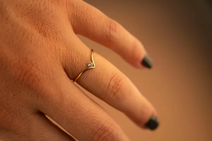 PreStyled Sets RG Gold Filled Aquamarine Chevron Stacker