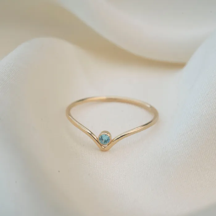 PreStyled Sets RG Gold Filled Aquamarine Chevron Stacker