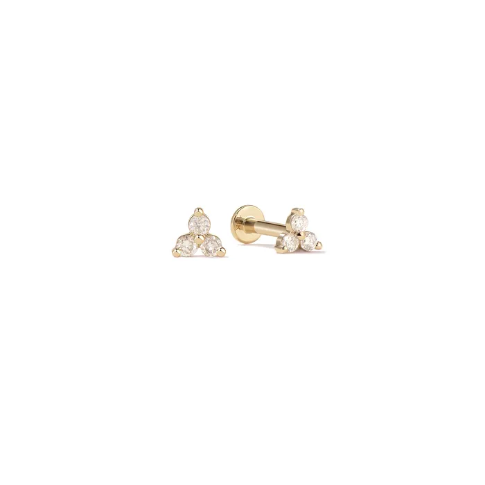 RG Charm Necklaces 14k Cluster Flatback Studs