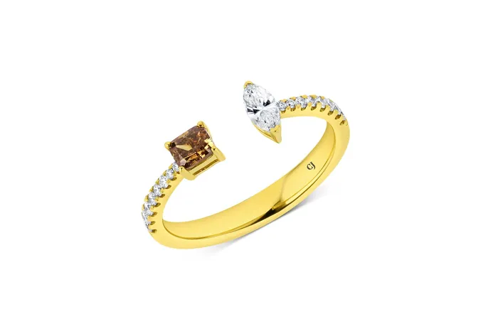 Rings CJ Charles Jewelers Yellow Gold Fancy Color Diamond Ring