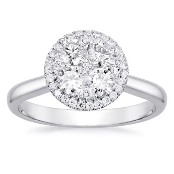 Rings Diamond Source NYC Round Halo Cluster Engagement Ring with 035ct of Total Diamond Weight ALR6425 Rings Diamond Source NYC Round Halo Cluster Engagement Ring with 035ct of Total Diamond Weight ALR6425