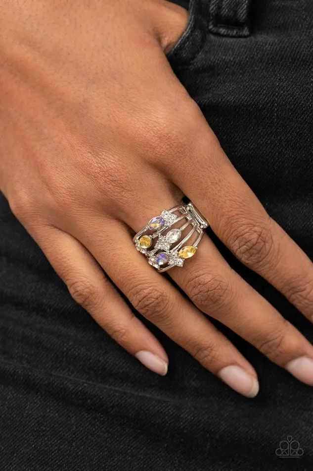 Rings Paparazzi Ring Ethereal Escapade Yellow Paparazzi Jewelry