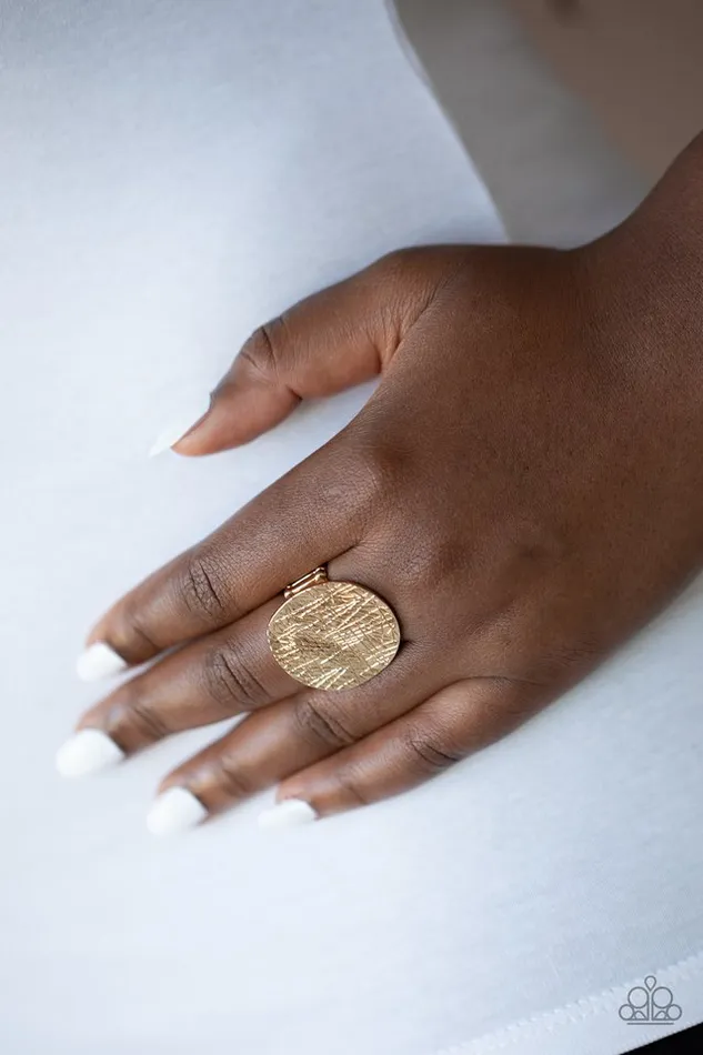Rings Paparazzi Ring Lined Up Gold Paparazzi Jewelry