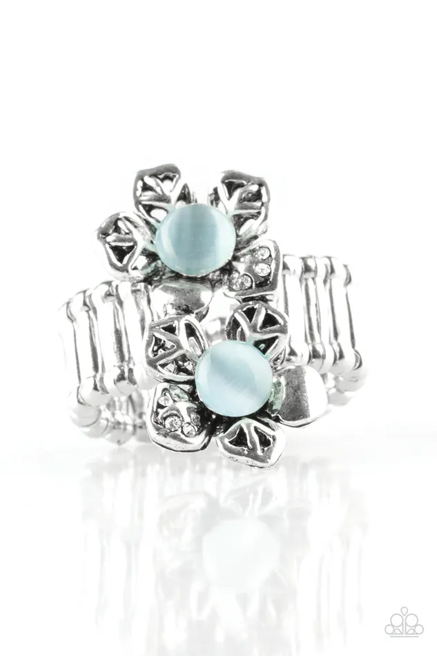 Rings Paparazzi Ring Magnolia Mansions Blue Paparazzi Jewelry