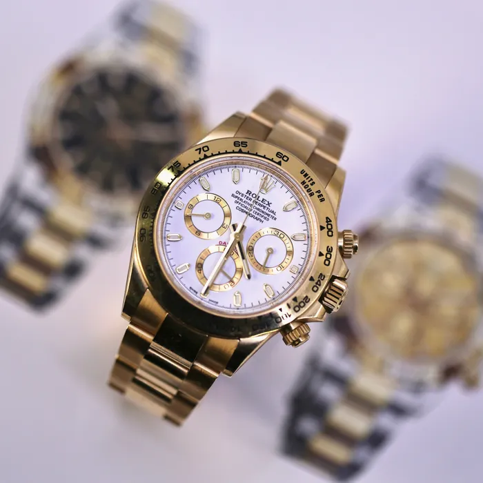 Rolex Bracelets Rolex Cosmograph Daytona 40mm Ref 1165080001 White Index Dial 18K Yellow Gold Oyster Bracelet Mens Watch