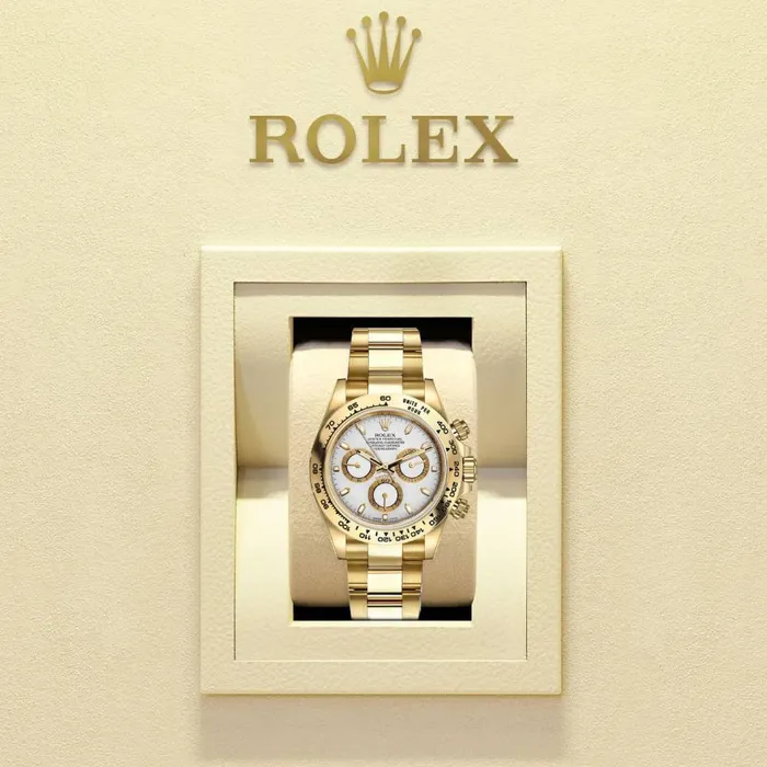 Rolex Bracelets Rolex Cosmograph Daytona 40mm Ref 1165080001 White Index Dial 18K Yellow Gold Oyster Bracelet Mens Watch