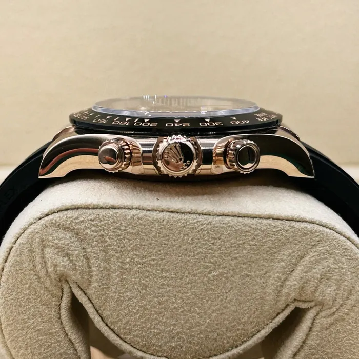 Rolex Bracelets Rolex Cosmograph Daytona 40mm Ref 116515ln0057 Black Diamond Dial Ceramic Bezel 18K Rose Gold Case Black Oysterflex Bracelet Mens Watch