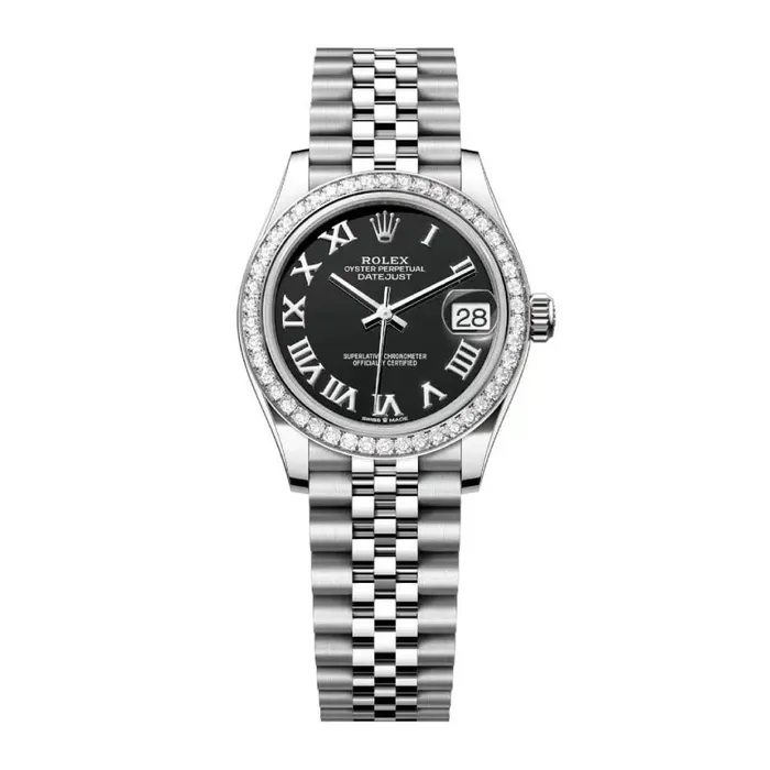 Rolex Bracelets Rolex Datejust 31mm Ref 278384rbr0002 Black Roman Dial Diamond Bezel Stainless Steel Jubilee Bracelet Womens Watch Rolex Bracelets Rolex Datejust 31mm Ref 278384rbr0002 Black Roman Dial Diamond Bezel Stainless Steel Jubilee Bracelet Womens Watch