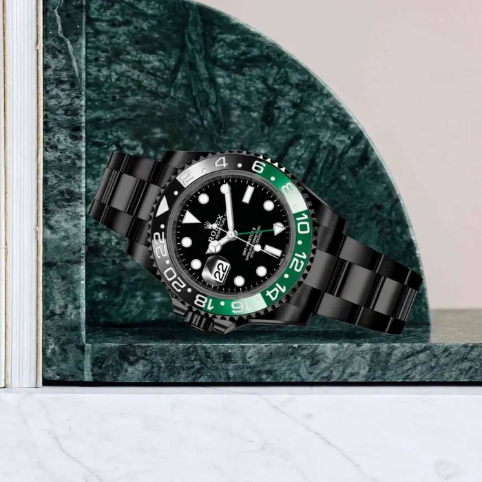 Rolex Bracelets Rolex GMTMaster II Sprite 40mm Ref 126720VTNR Black Dial Green Black Bezel PVD Stainless Steel Oyster Bracelet