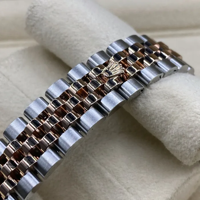 Rolex Bracelets Rolex LadyDatejust 28mm Ref 2791710001 Sundust Stick Dial Two Tone Stainless Steel 18K Rose Gold Jubilee Bracelet Womens Watch