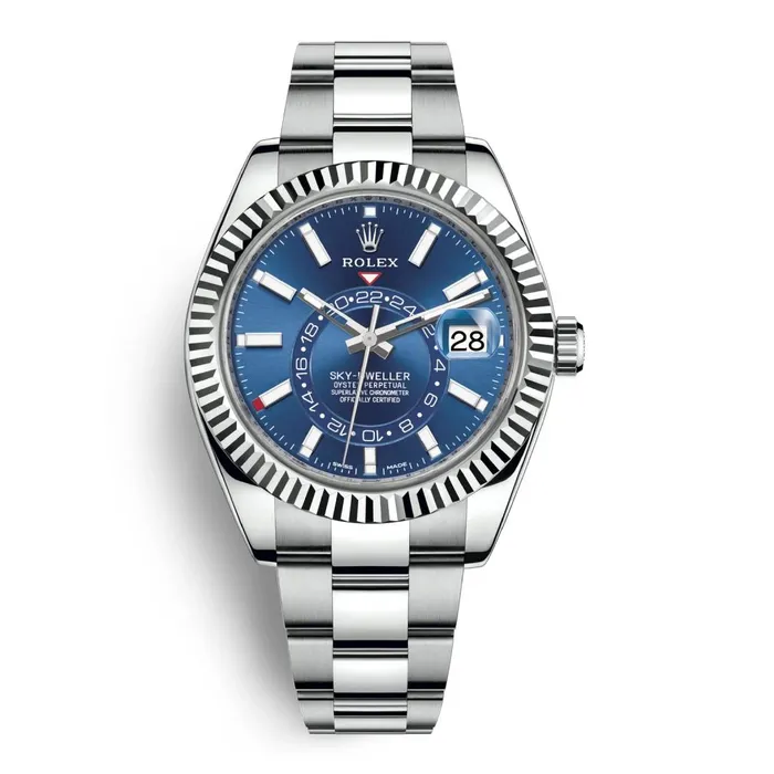 Rolex Bracelets Rolex SkyDweller 42mm Ref 3269340003 Bright Blue Stick Dial Stainless Steel Oyster Bracelet Watch Rolex Bracelets Rolex SkyDweller 42mm Ref 3269340003 Bright Blue Stick Dial Stainless Steel Oyster Bracelet Watch