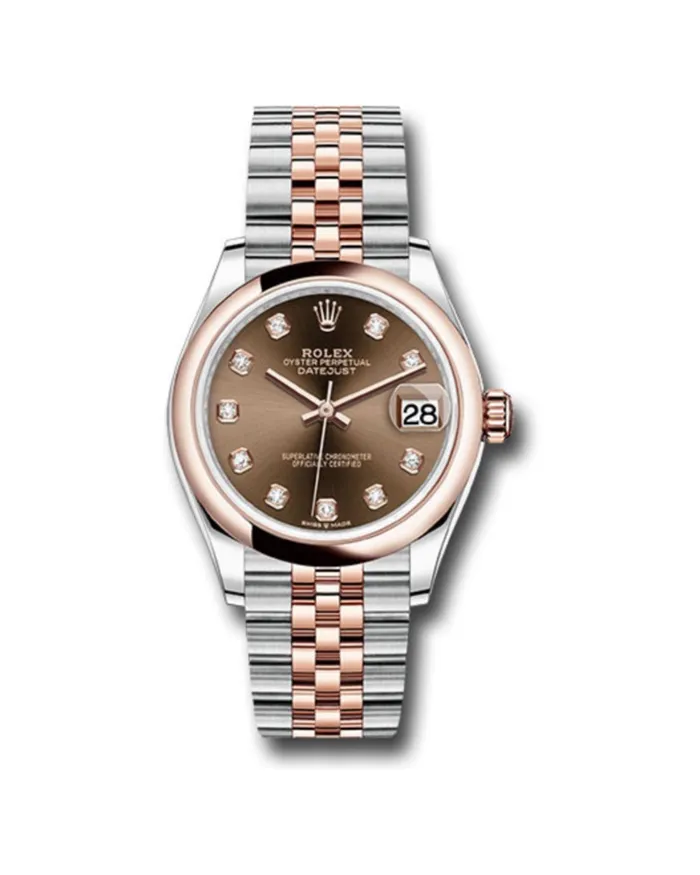 Rolex Datejust 31mm Ref 278241 chodj Chocolate Diamond Dial Two Tone Stainless Steel 18K Rose Gold Jubilee Bracelet Womens Watch Rolex Bracelets Rolex Datejust 31mm Ref 278241 chodj Chocolate Diamond Dial Two Tone Stainless Steel 18K Rose Gold Jubilee Bracelet Womens Watch Rolex Bracelets