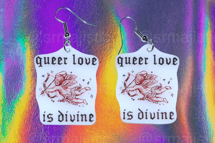 Sam Makes Things Earrings Alternative Pride Stylized Handmade Earrings collaboration with saltnox
