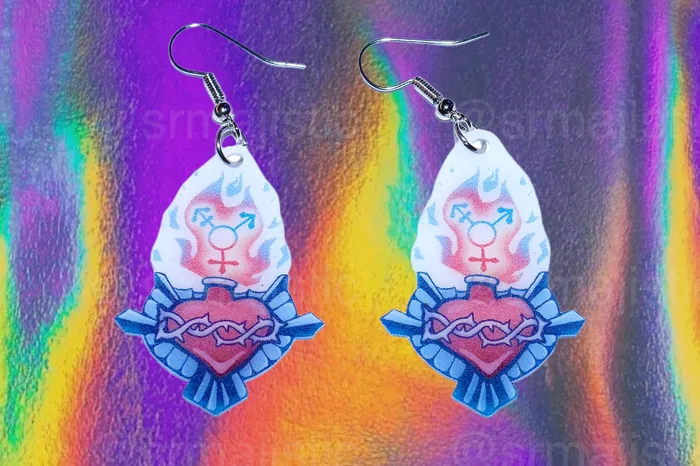 Sam Makes Things Earrings Alternative Pride Stylized Handmade Earrings collaboration with saltnox