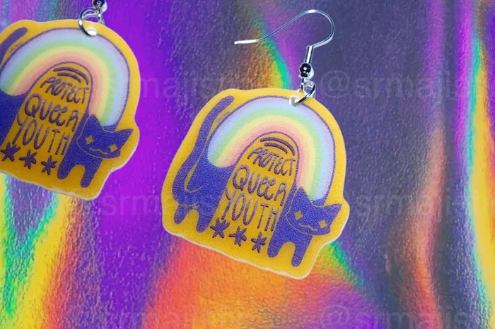 Sam Makes Things Earrings Alternative Pride Stylized Handmade Earrings collaboration with saltnox