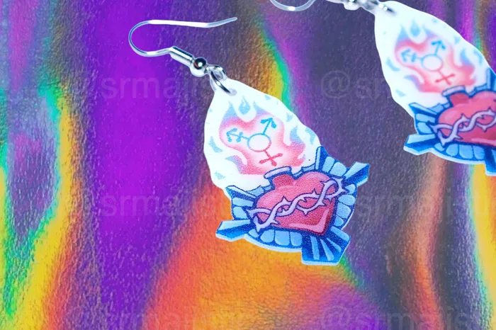 Sam Makes Things Earrings Alternative Pride Stylized Handmade Earrings collaboration with saltnox