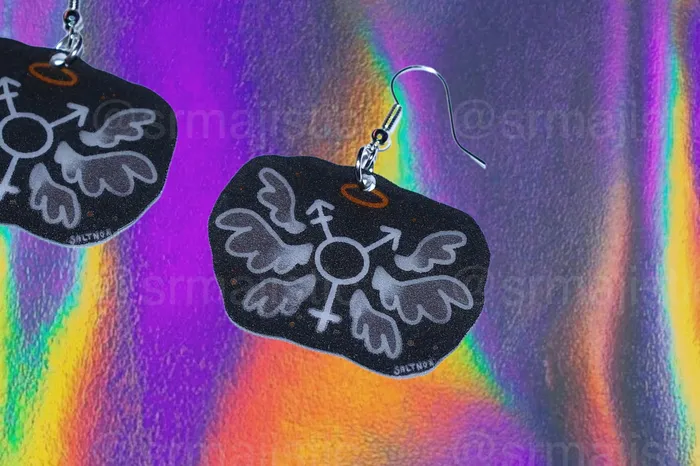 Sam Makes Things Earrings Alternative Pride Stylized Handmade Earrings collaboration with saltnox