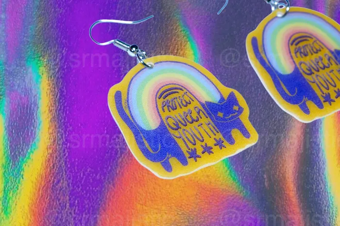 Sam Makes Things Earrings Alternative Pride Stylized Handmade Earrings collaboration with saltnox