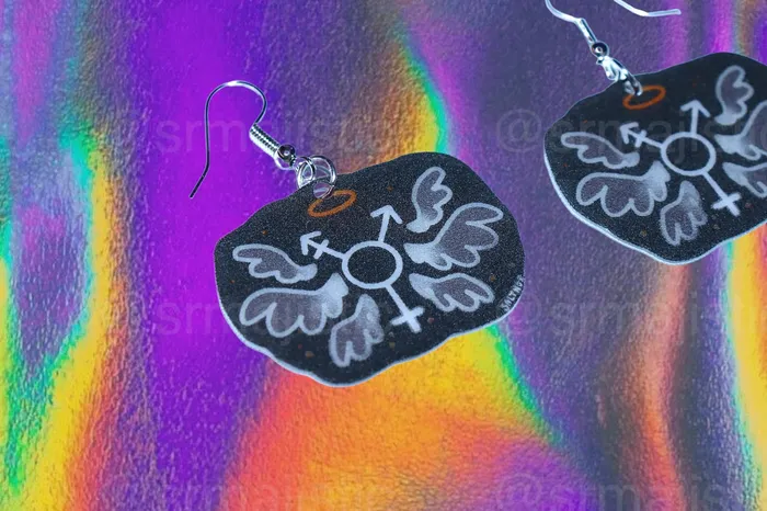 Sam Makes Things Earrings Alternative Pride Stylized Handmade Earrings collaboration with saltnox