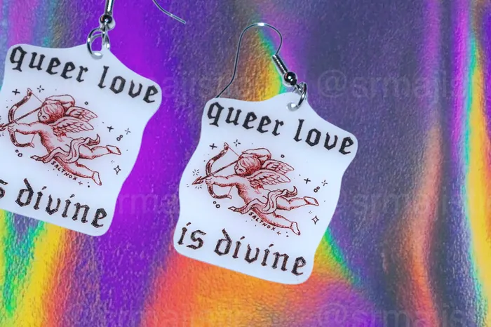 Sam Makes Things Earrings Alternative Pride Stylized Handmade Earrings collaboration with saltnox