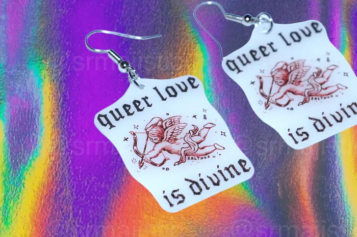 Sam Makes Things Earrings Alternative Pride Stylized Handmade Earrings collaboration with saltnox
