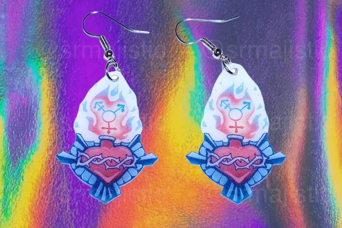 Sam Makes Things Earrings Alternative Pride Stylized Handmade Earrings collaboration with saltnox