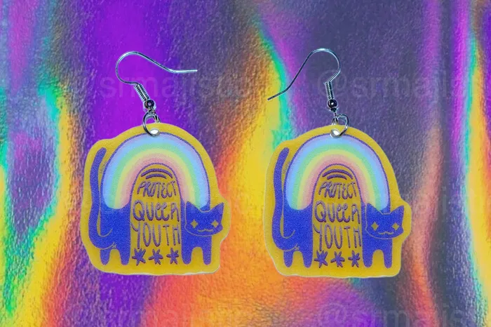 Sam Makes Things Earrings Alternative Pride Stylized Handmade Earrings collaboration with saltnox