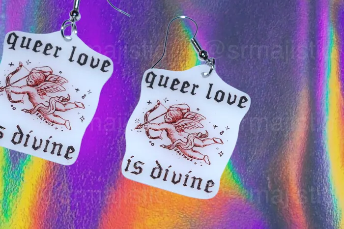 Sam Makes Things Earrings Alternative Pride Stylized Handmade Earrings collaboration with saltnox