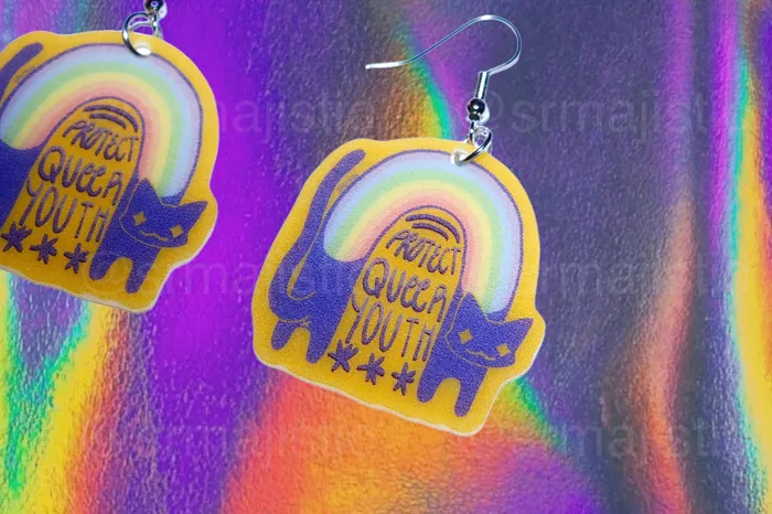 Sam Makes Things Earrings Alternative Pride Stylized Handmade Earrings collaboration with saltnox