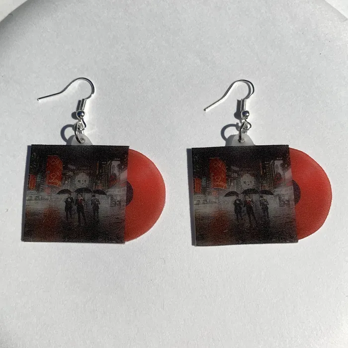 Sam Makes Things Earrings Jonas Brothers A Little Bit Longer Vinyl Album Handmade Earrings