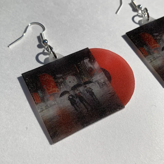 Sam Makes Things Earrings Jonas Brothers A Little Bit Longer Vinyl Album Handmade Earrings