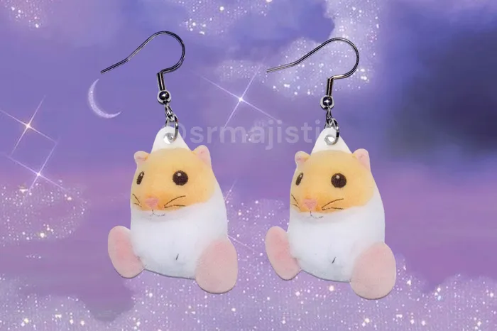 Sam Makes Things Earrings READY TO SHIP Rick the Hamster Kirby Character Handmade Earrings Sam Makes Things Earrings READY TO SHIP Rick the Hamster Kirby Character Handmade Earrings