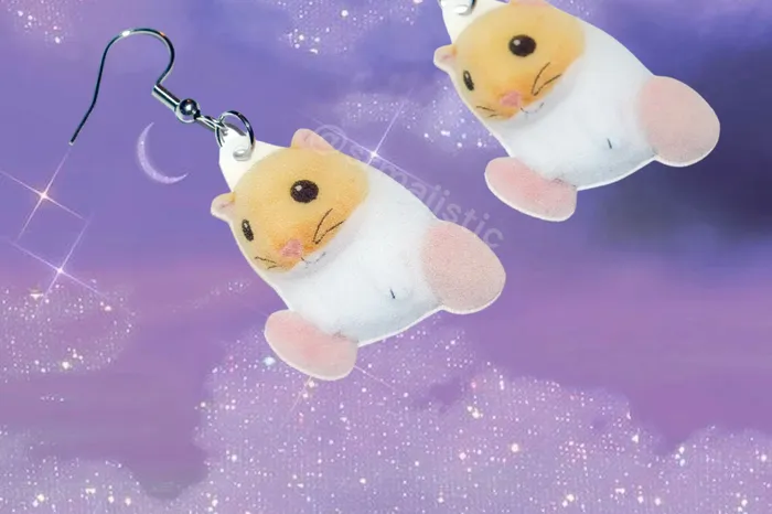 Sam Makes Things Earrings READY TO SHIP Rick the Hamster Kirby Character Handmade Earrings Sam Makes Things Earrings READY TO SHIP Rick the Hamster Kirby Character Handmade Earrings