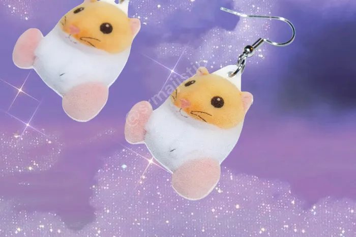 Sam Makes Things Earrings READY TO SHIP Rick the Hamster Kirby Character Handmade Earrings Sam Makes Things Earrings READY TO SHIP Rick the Hamster Kirby Character Handmade Earrings