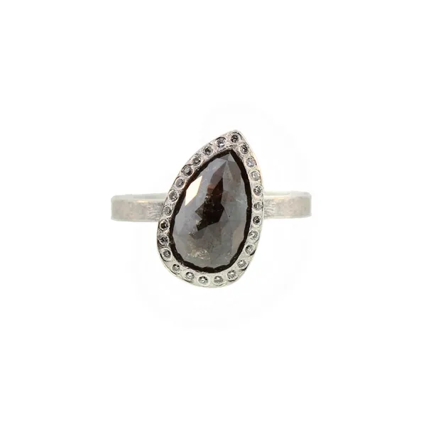Todd Reed Palladium Fancy Cut Diamond Ring with White Diamond Halo Todd Reed Rings Todd Reed Palladium Fancy Cut Diamond Ring with White Diamond Halo Todd Reed Rings