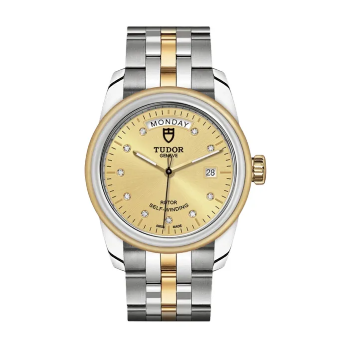 Tudor Glamour Date Day 39mm Watch Ref M560030006 Champagne Diamond Index Dial 18K Yellow Gold Bezel Two Tone Stainless Steel and 18K Yellow Gold Bracelet Tudor Bracelets Tudor Glamour Date Day 39mm Watch Ref M560030006 Champagne Diamond Index Dial 18K Yellow Gold Bezel Two Tone Stainless Steel and 18K Yellow Gold Bracelet Tudor Bracelets