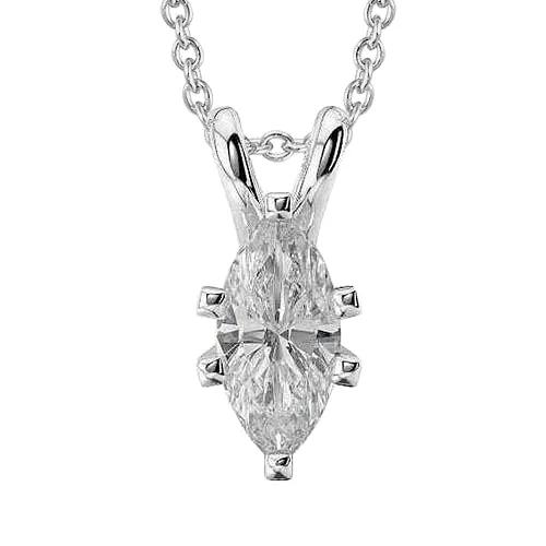 15 Carats Marquise Cut Natural Earth Mined Diamond Ladies Necklace Pendant Gold 14K GB Necklaces 15 Carats Marquise Cut Natural Earth Mined Diamond Ladies Necklace Pendant Gold 14K GB Necklaces
