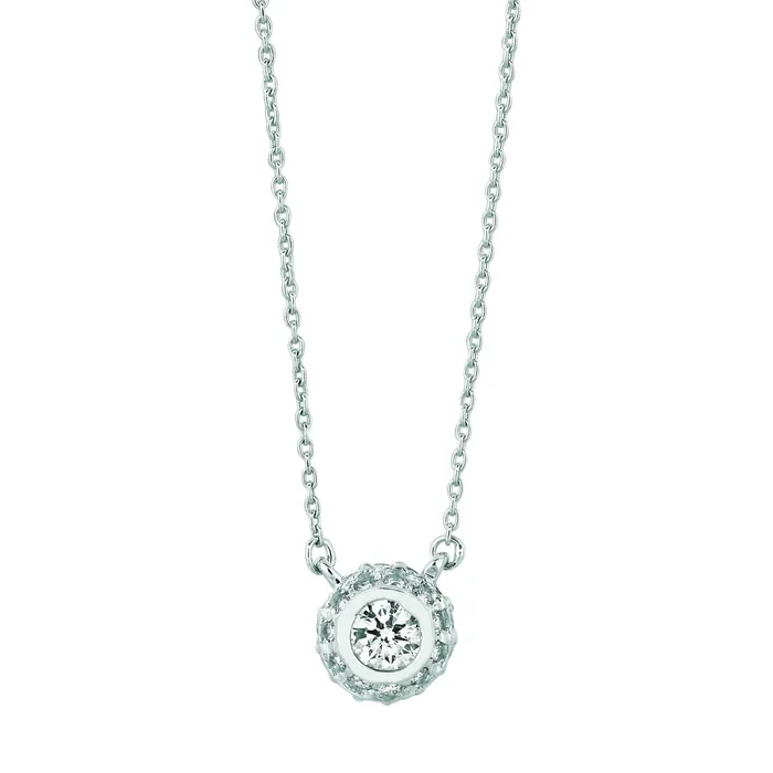 1 Carat Natural Earth Mined Diamond Pendant White Gold 14K GB Necklaces