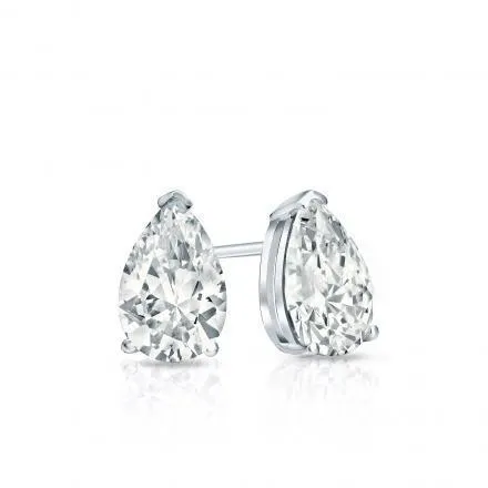 1 Carat Pear Cut Genuine Natural Earth Mined Diamond Women Stud Earrings 14K White Gold GB Earrings 1 Carat Pear Cut Genuine Natural Earth Mined Diamond Women Stud Earrings 14K White Gold GB Earrings