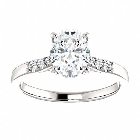 2 Carats Oval Natural Earth Mined Diamond Wedding Anniversary Ring 14K White Gold GB Rings 2 Carats Oval Natural Earth Mined Diamond Wedding Anniversary Ring 14K White Gold GB Rings