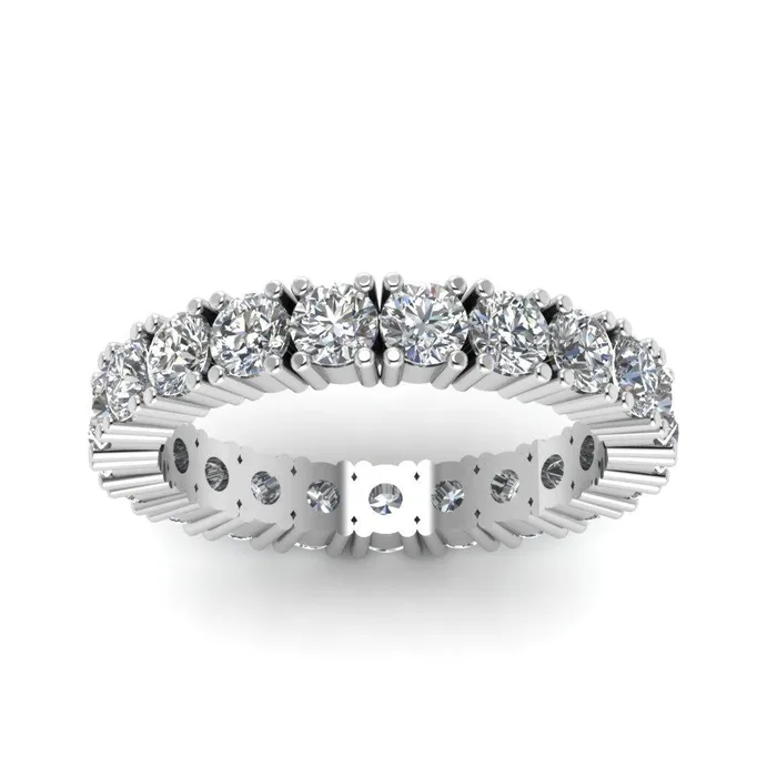 315 Carats Women Round Natural Earth Mined Diamond Eternity Band Solid White Gold Jewelry GB Rings