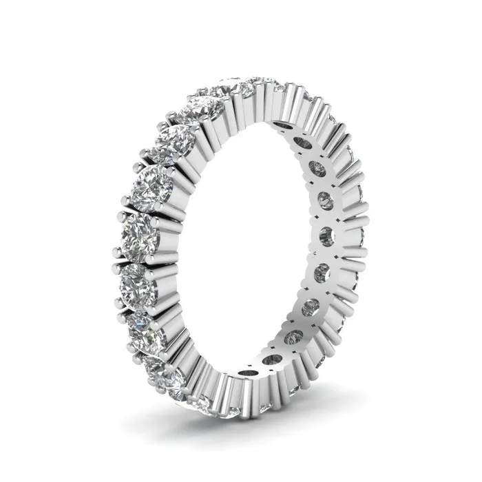 315 Carats Women Round Natural Earth Mined Diamond Eternity Band Solid White Gold Jewelry GB Rings