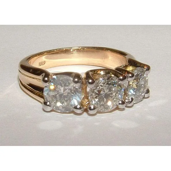 3 Carats Natural Earth Mined Diamond Engagement Ring 3 Stone Jewelry GB Rings