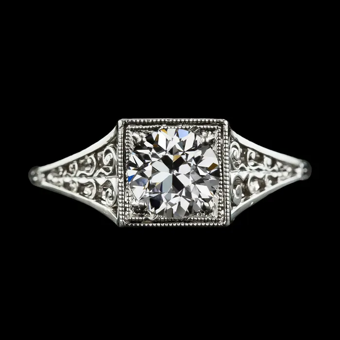 Antique Style Round Old Cut Natural Earth Mined Diamond Solitaire Ring 2 Carats Filigree HarryChadEntcom Rings Antique Style Round Old Cut Natural Earth Mined Diamond Solitaire Ring 2 Carats Filigree HarryChadEntcom Rings