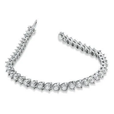 Bracelet White Gold 6 Ct Round Real Natural Earth Mined Diamond Lady Jewelry GB Bracelets